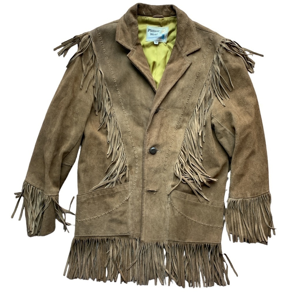 Vintage Pioneer Wear Western Suede Fringe Jacket